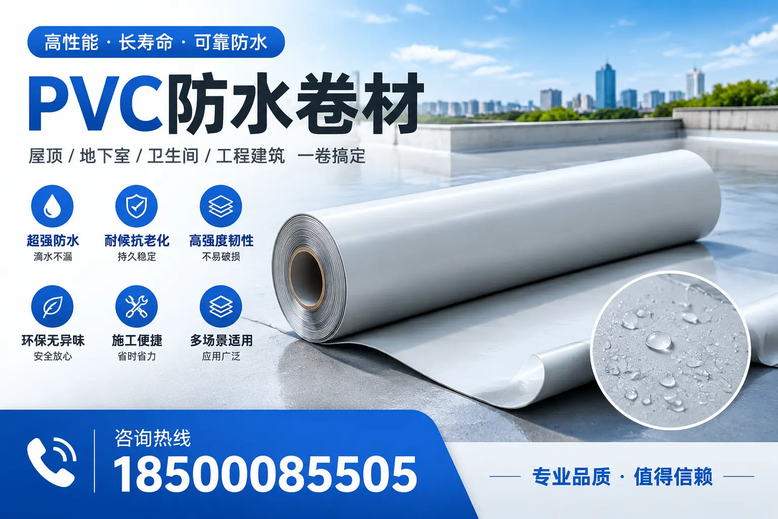 PVC防水卷材的防水效果评测,适合定西的科学依据